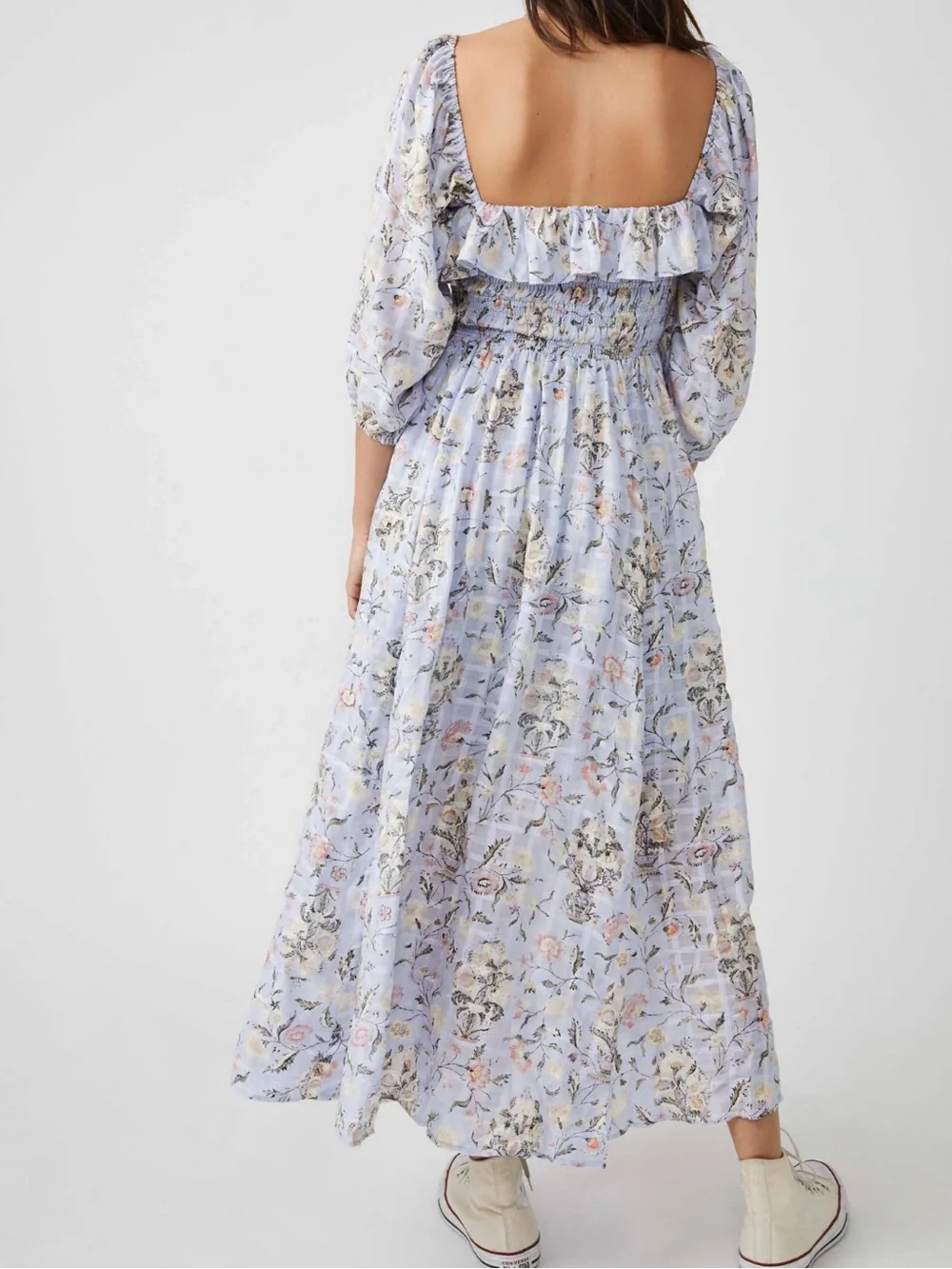 Free People Oasis Printed Midi Dress large lavender